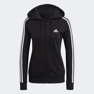 Adidas Women’s Essentials Black Full-Zip Hoodie